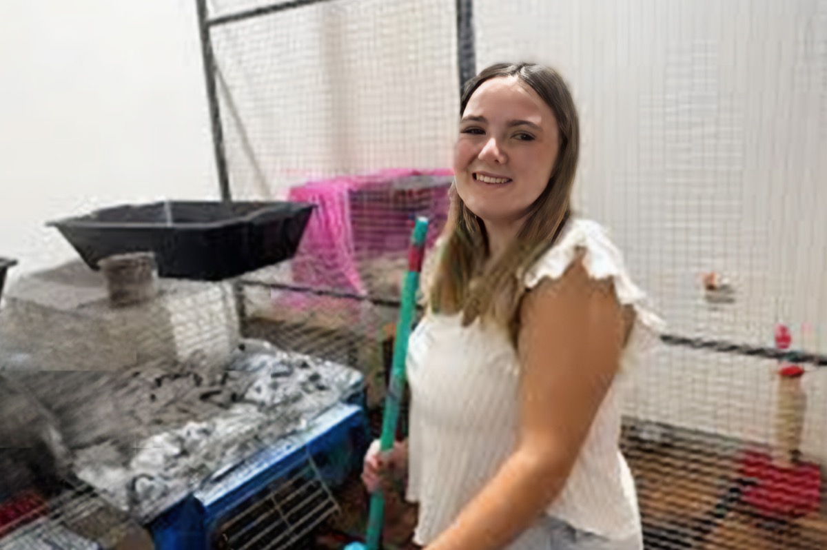 Femke au refuge animalier avec les chiens errants
