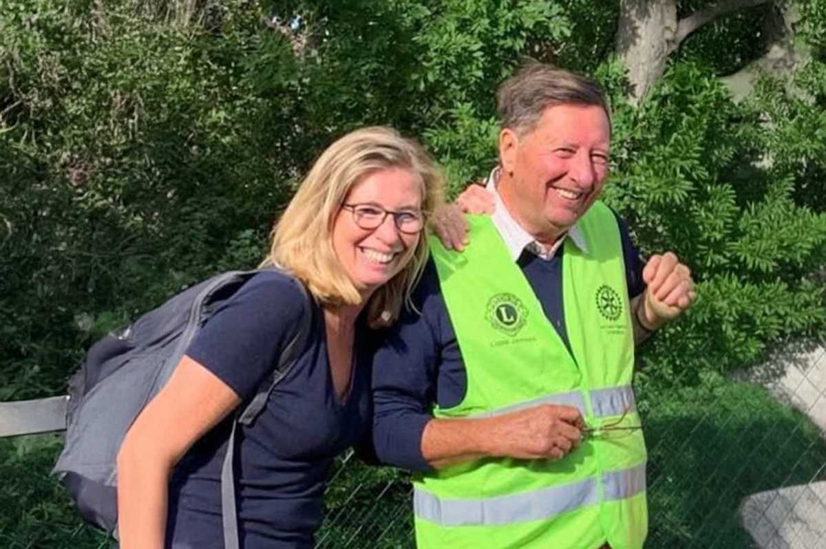 Jean-Claude de Gourcy et sa fille Stéphanie, participants au défi cycliste